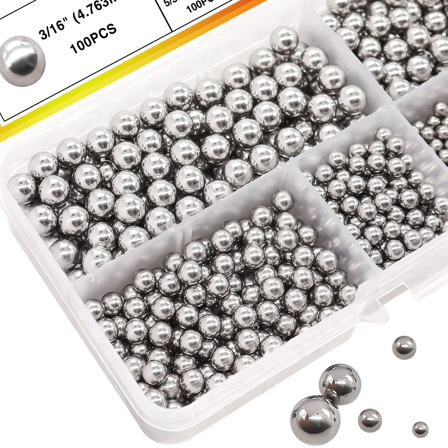 620PCS 304 Stainless Steel Precision Balls,Bicycle Bearing Balls Assortment K…