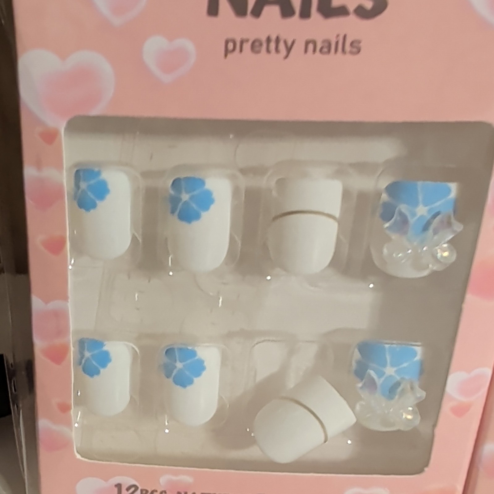 Butterfly Pre-Designed Multicolor Glitter Press-On Nails 12PCS Medium Square