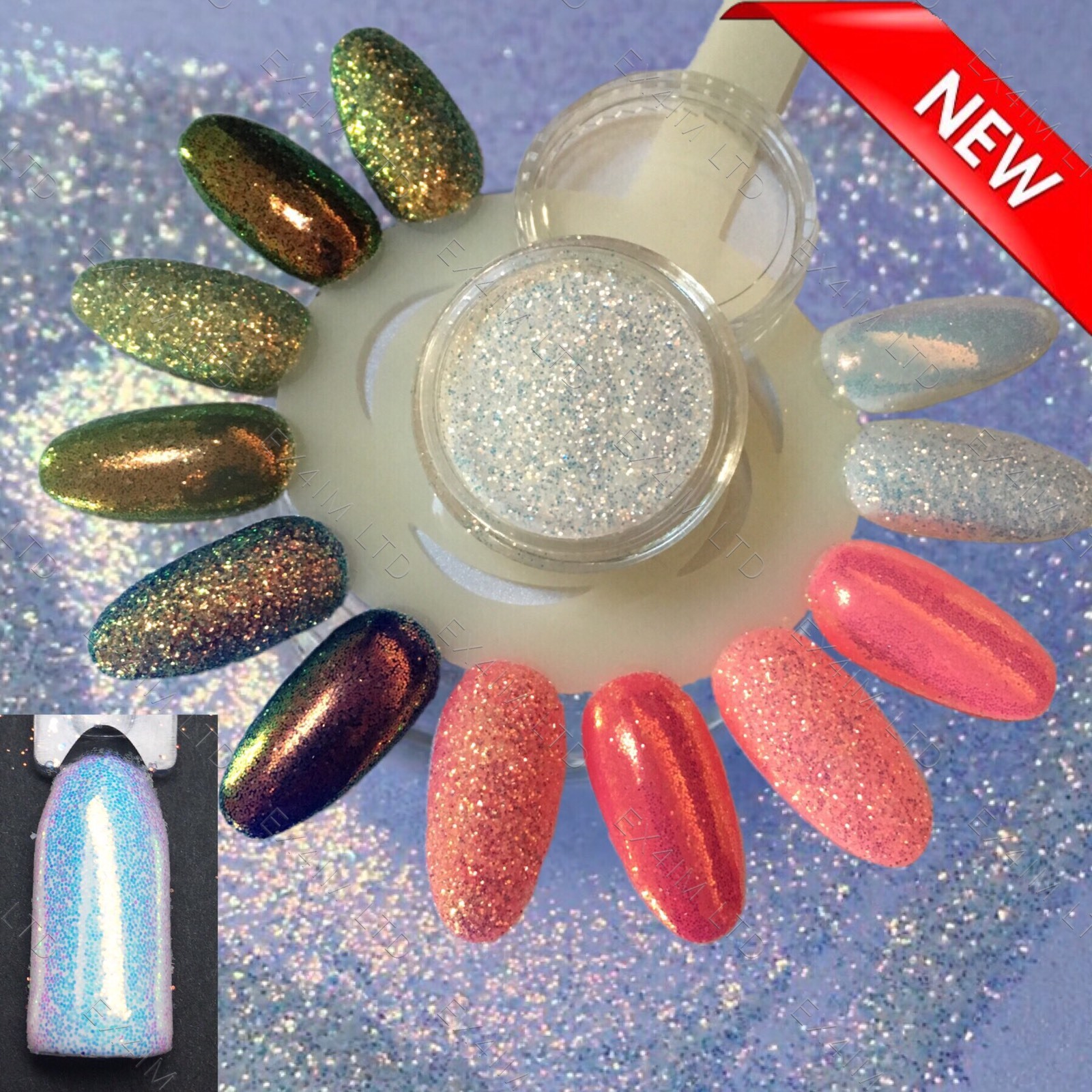 CINDERELLA PIXEL EFFECT NAIL ART GLITTER IRIDESCENT SEQUINS WEDDING POWDER MP008