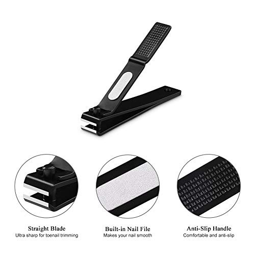 Nail Clippers Set, Ultra Sharp Sturdy Fingernail and Toenail Clipper Black