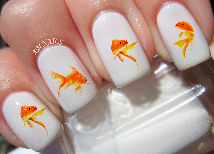 Goldfish Nail Art Stickers Transfers Decals Set of 47 – A1252