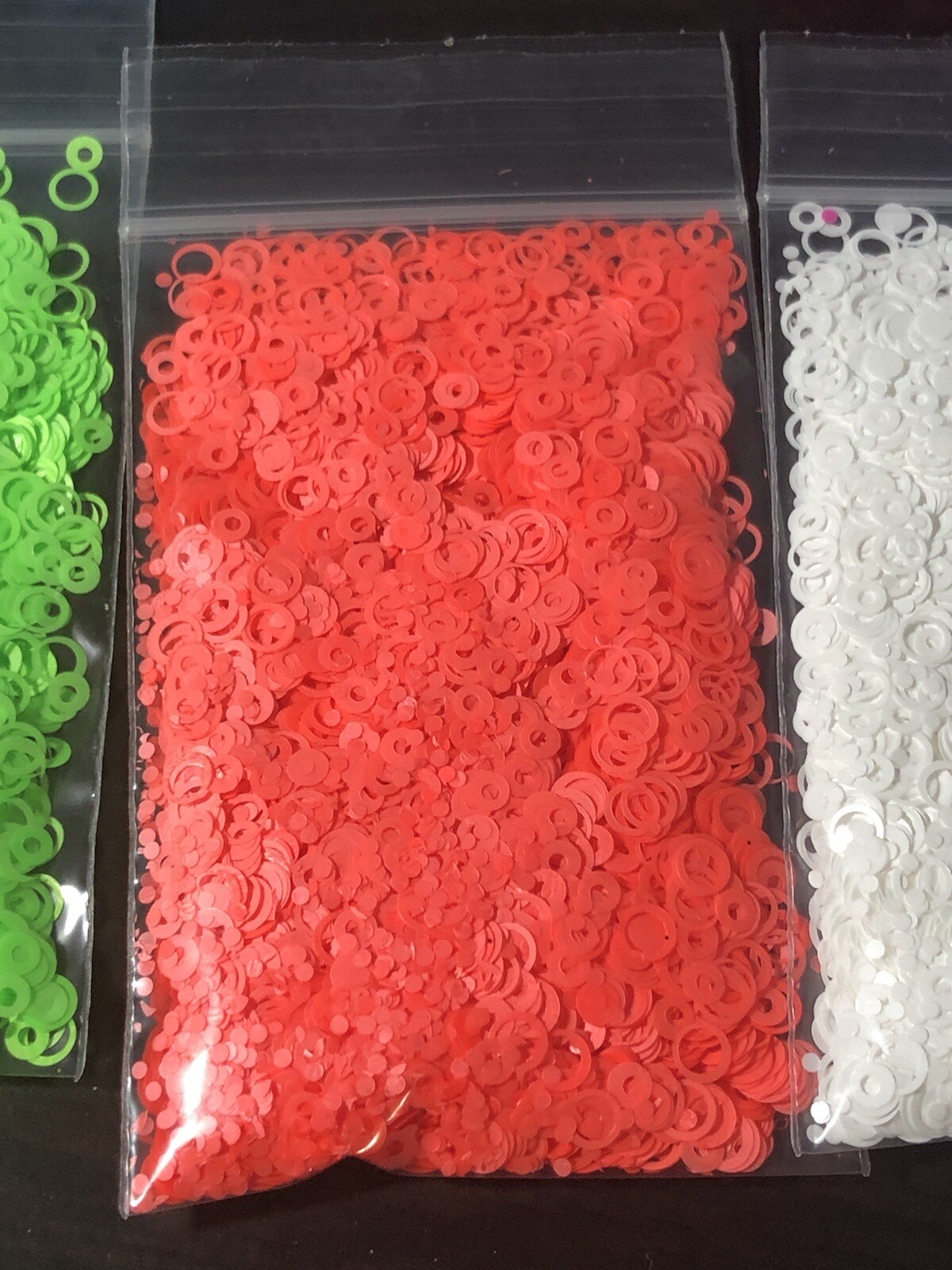 Neon Coral HOLLOW CIRCLE Shape Epoxy Resin Nail Art Face Festival Craft 1oz/28g