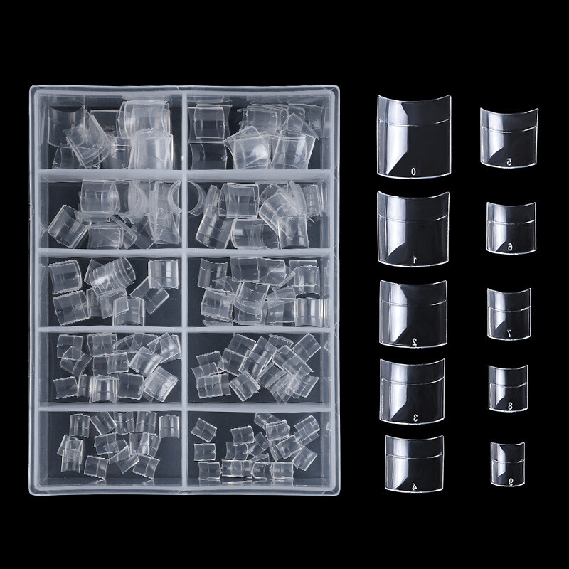 200Pcs/Box French Short Nail Tips Half Cover Acrylic Fake Nails Extensions Tips