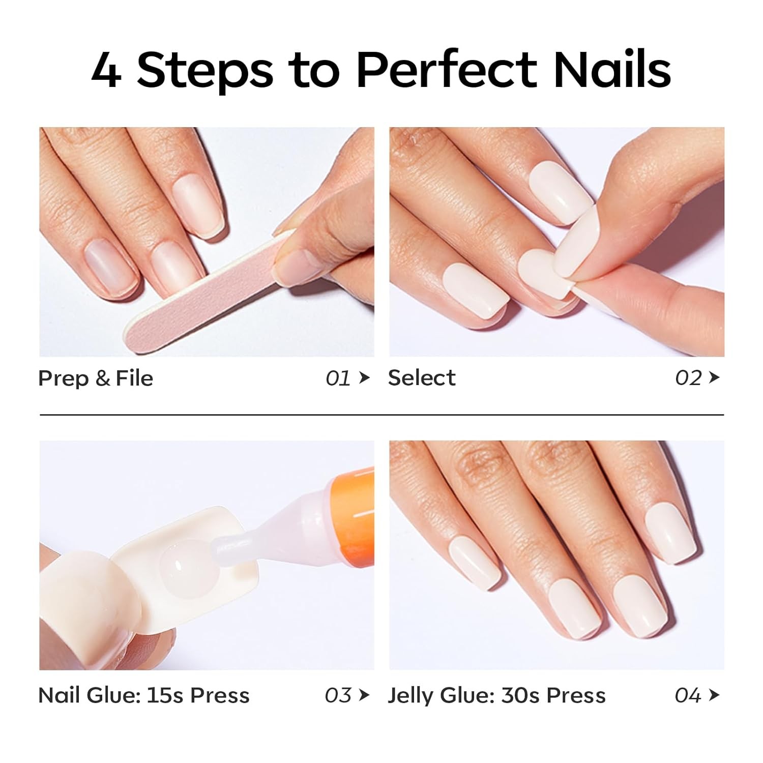 Pink Press on Nails Almond, Summer Short Almond Fake Nails