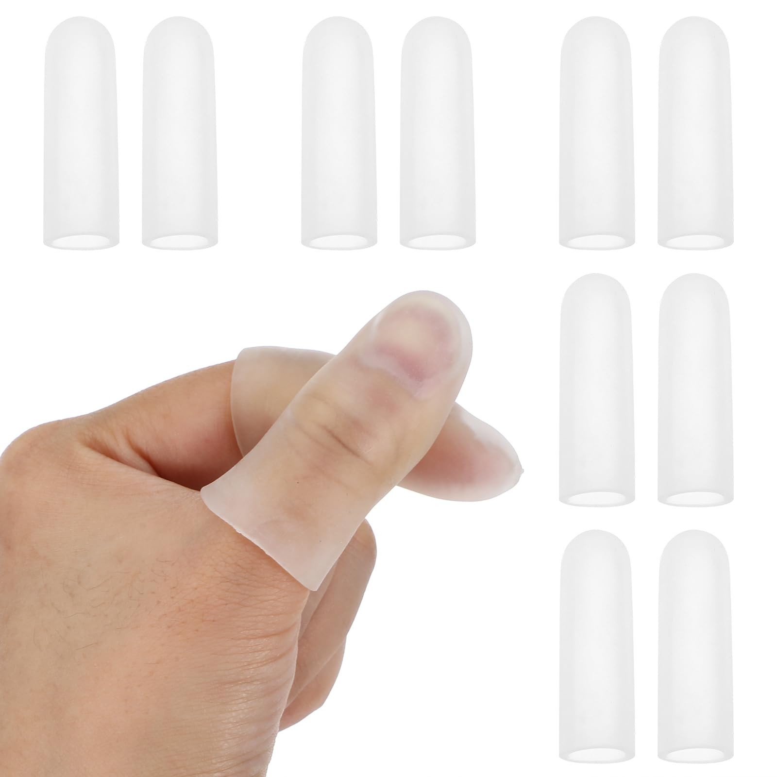 Gel Finger Cots, 10 PCS Gel Finger Protectors Finger Caps Silicone Fingertips…