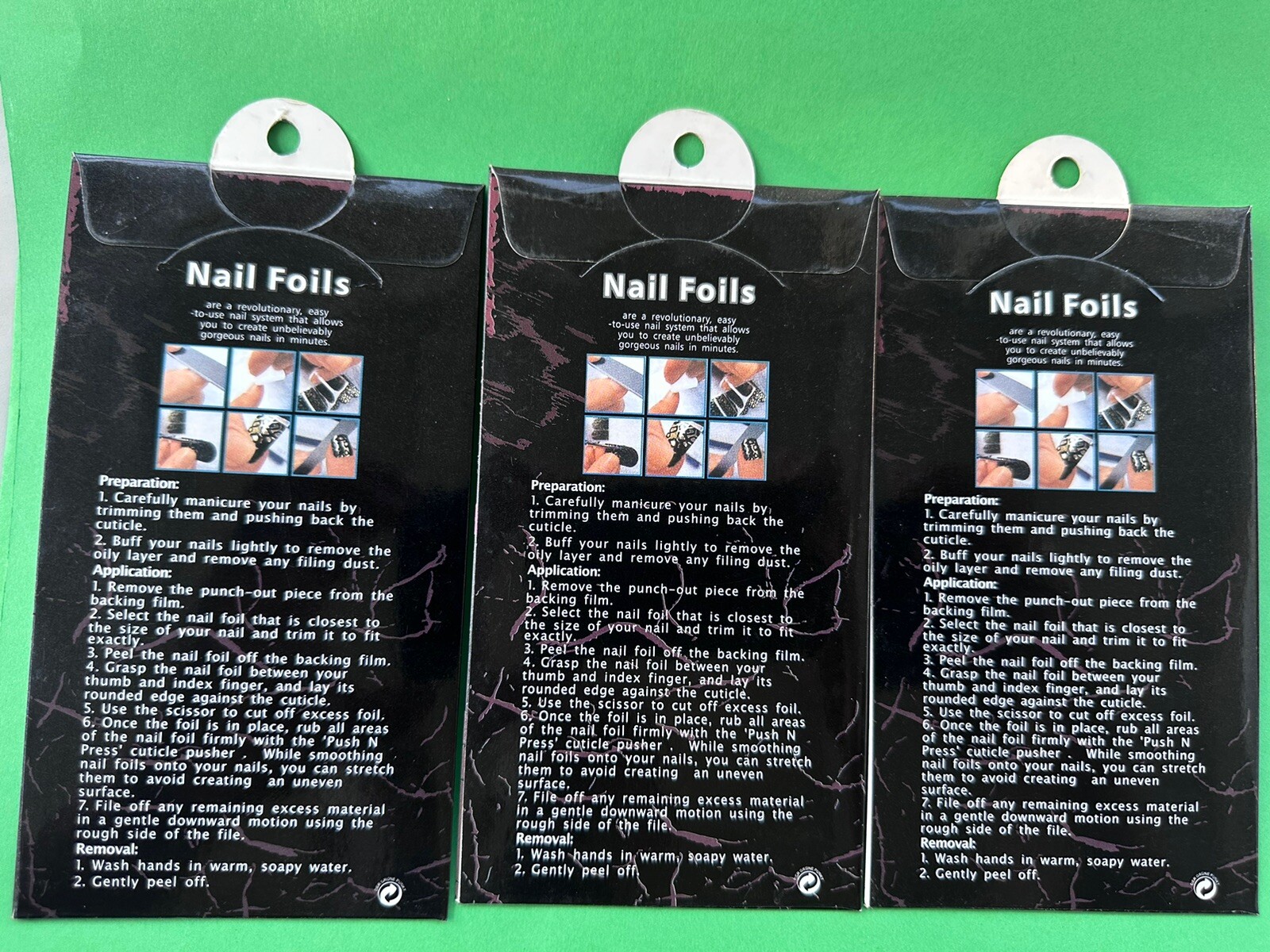 3 Multicolor 16 Patch In a Pack Nail Stickers Full Nail Wraps Strips Brand New.