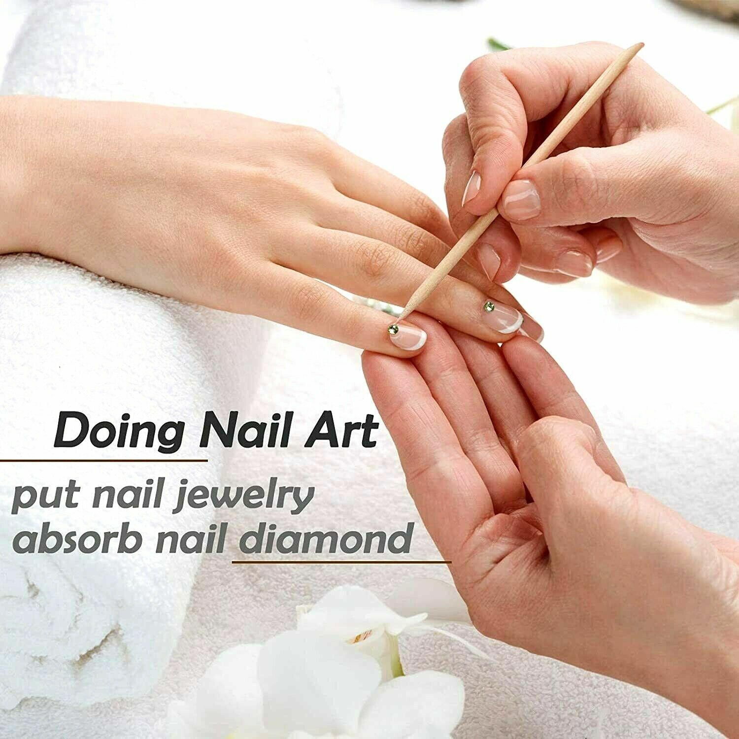 Nail Art Wooden Cuticle Pusher Sticks 100PCS A SET Manicure Pedicure Eco Tools