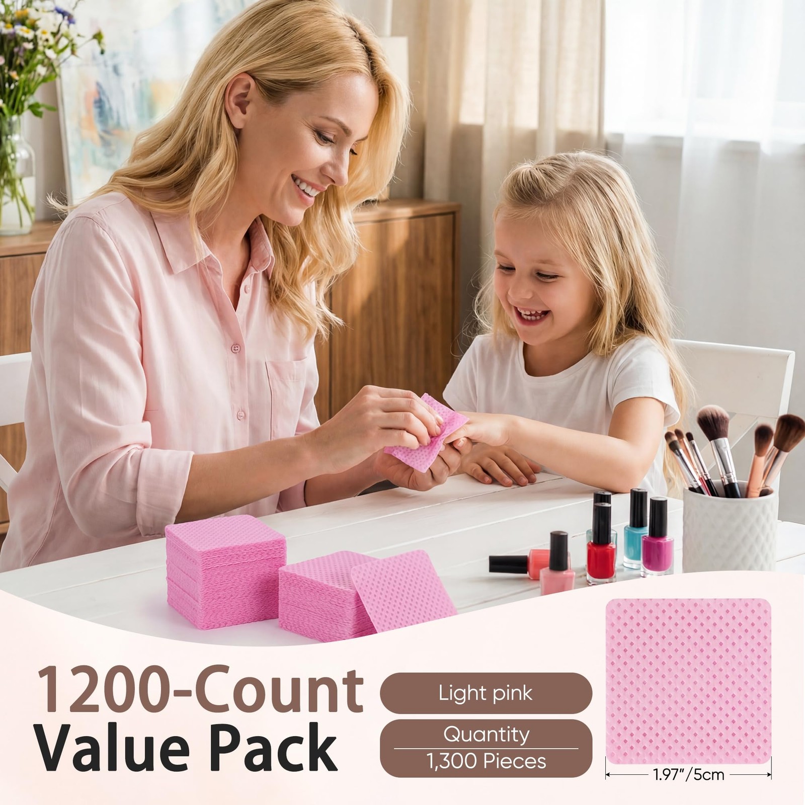 1200 Lint Free Nail Wipes, Acetone Polish Remover Pads, No Wipes…