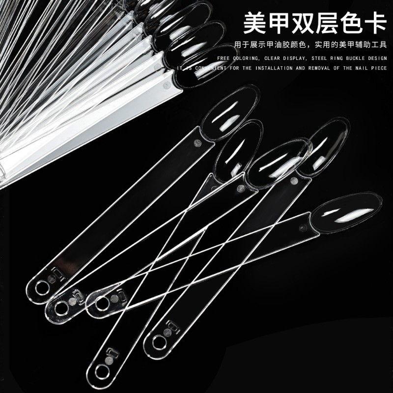 50 Pcs Clear Fan Shaped Nail Display Sticks Hair Accesory for DIY and Salon Use