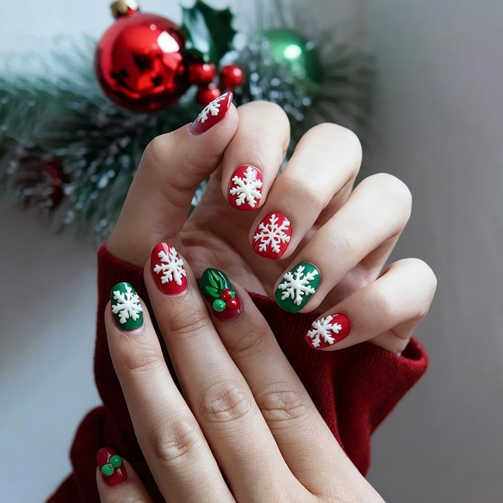 2pcs Snowflake Nail Molds, 3D Gel Nail Art Snowflake Mold Christmas Silicone …