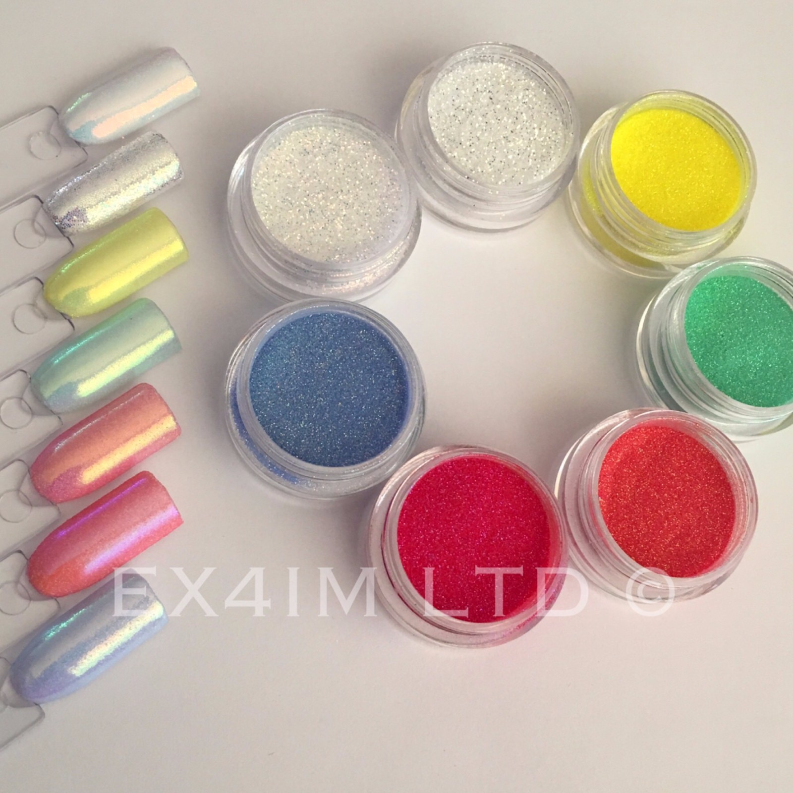 NEON EFFECT Pixel Thin NAIL ART GLITTER IRIDESCENT SEQUINS Powder Cinderella UK