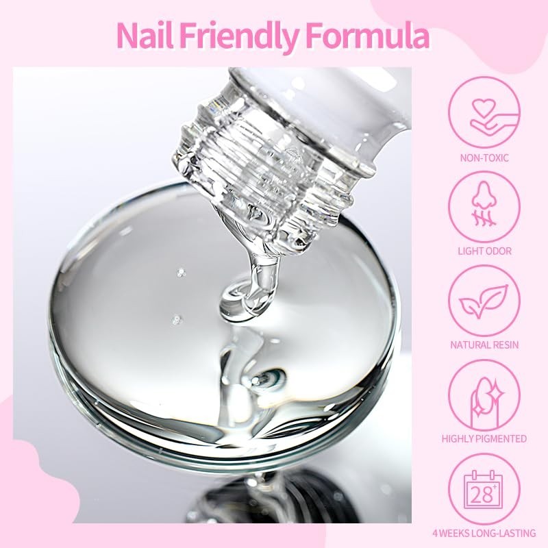 Born Pretty Nail Glue for Tips, 6 in 1 Gel 6 1 Tips