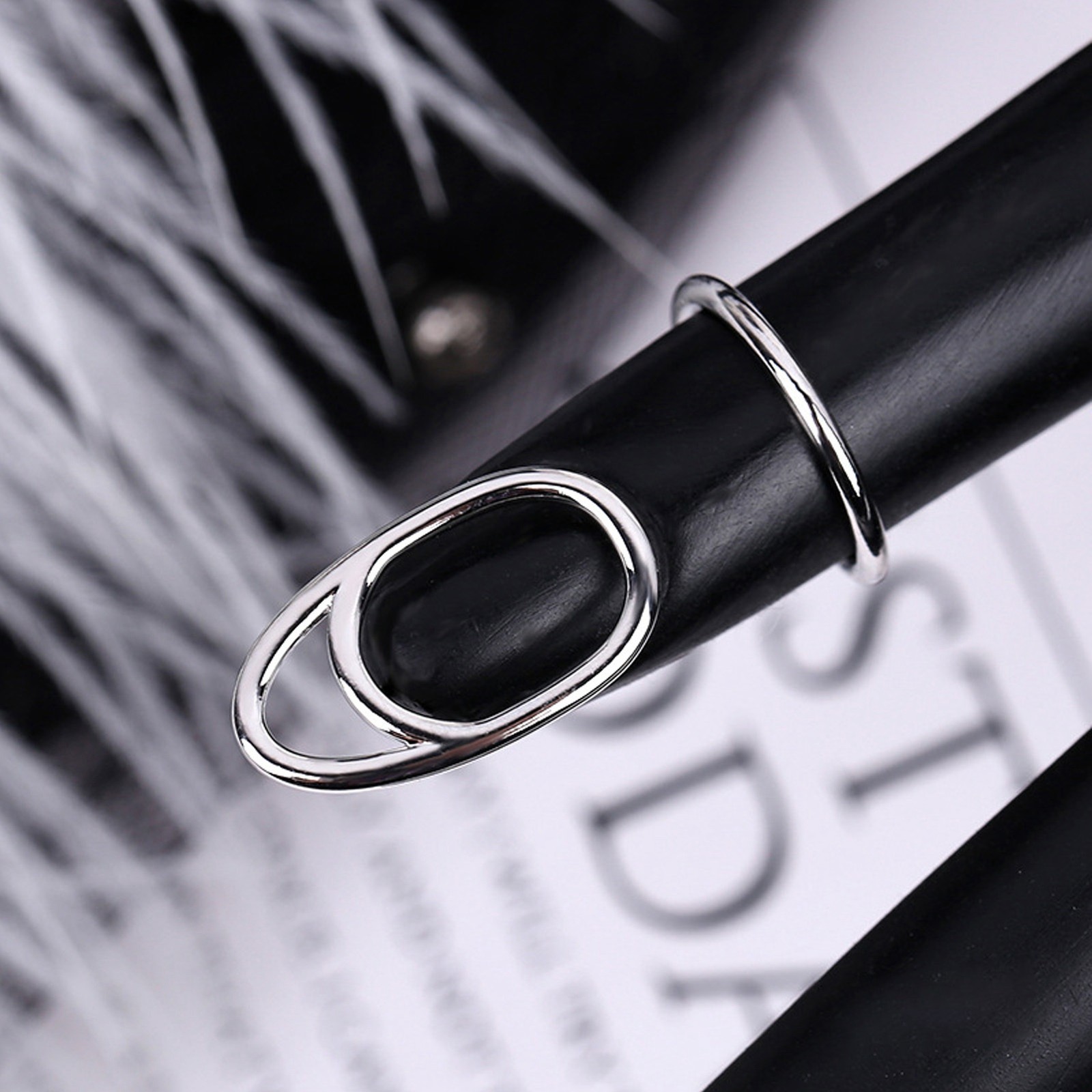 Nail Art Fingernail Rings Unique Women Finger Nail Cover Ring Decoration Jewelry