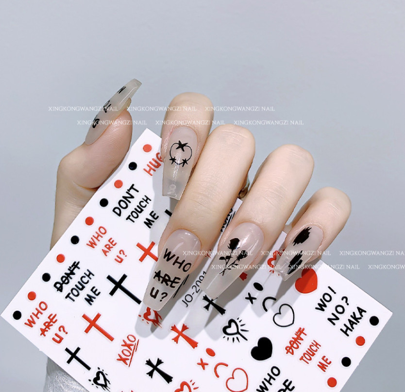 Nail Art 3D Stickers Self Adhesive Decal CROXION Cross Heart Butterfly Moon NH21