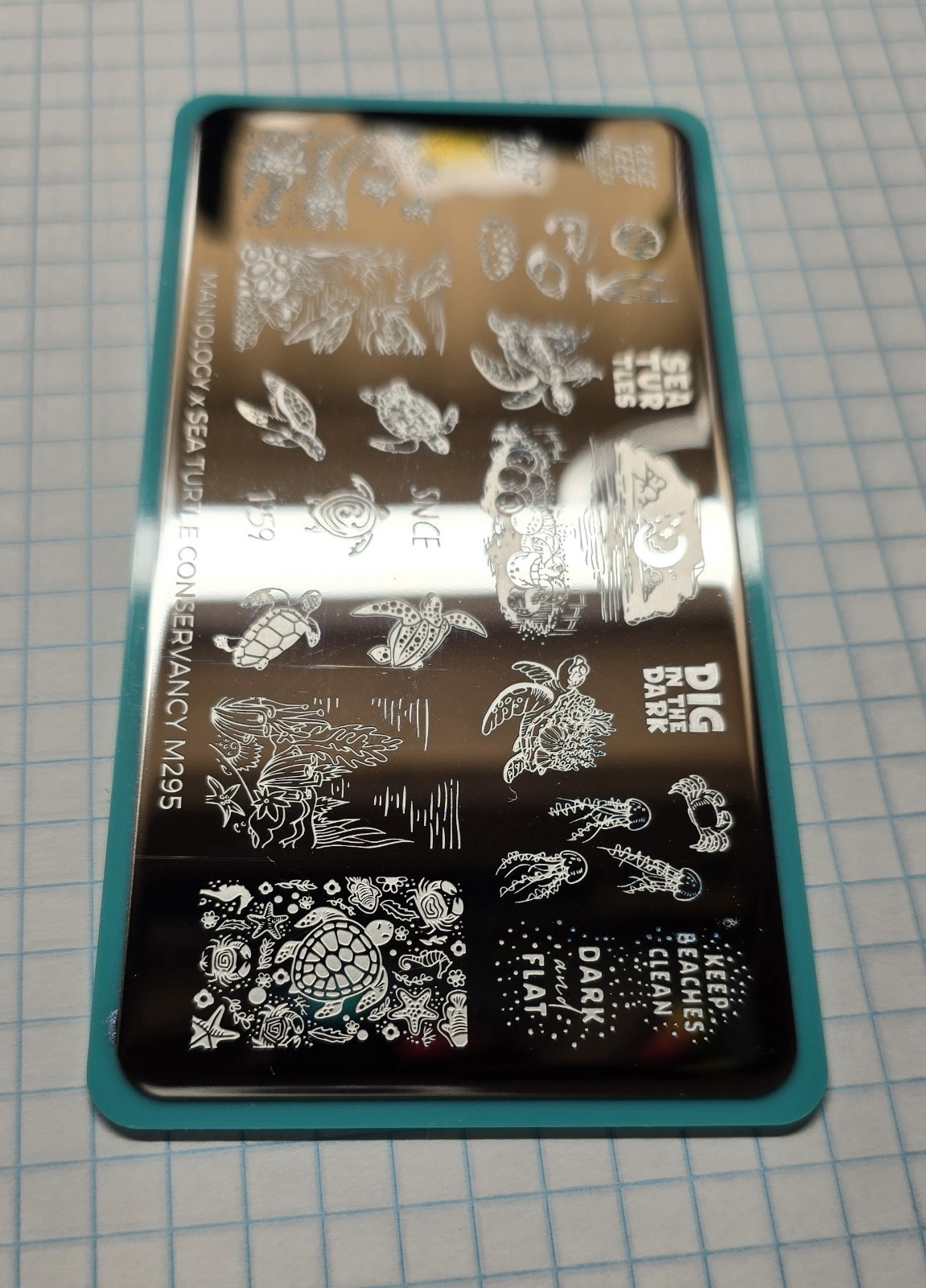M295 Maniology SFAC Sea Turtle Conservancy Collab Nail Stamp Plate Summer Ocean