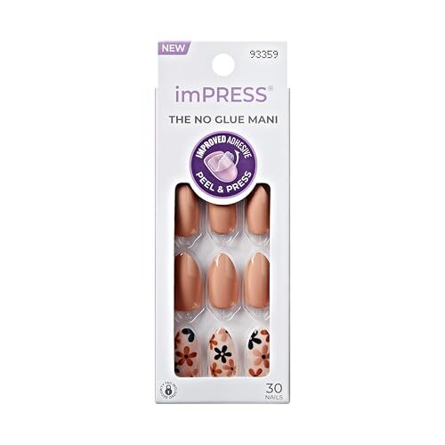 KISS No Glue Mani Press-On Nails, Design, ‘As It Was’, Neutral/green, Medium