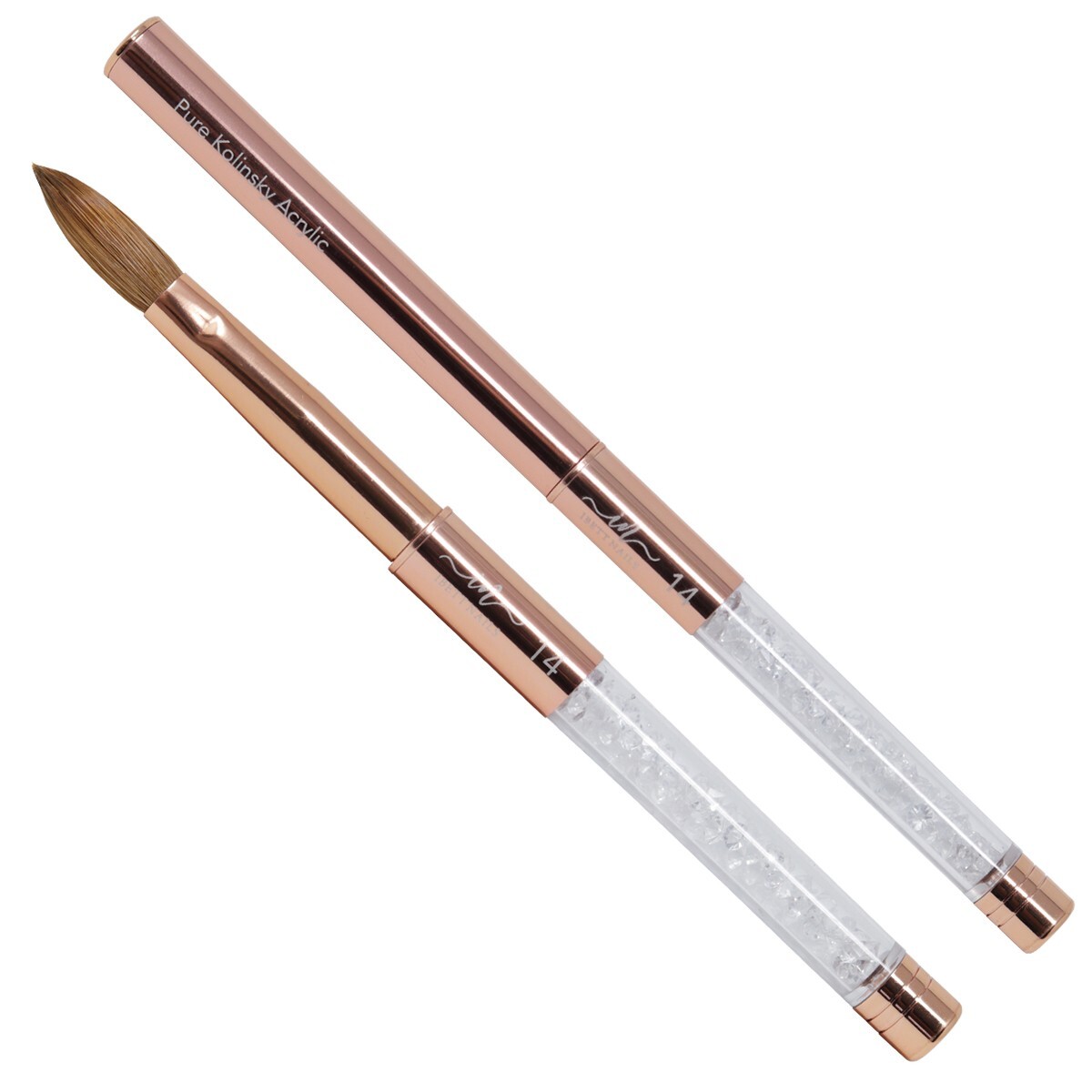 Kolinsky Hair #14 Acrylic Nail Brush for Powder Manicure (CRIMPED) – Ibett Nails