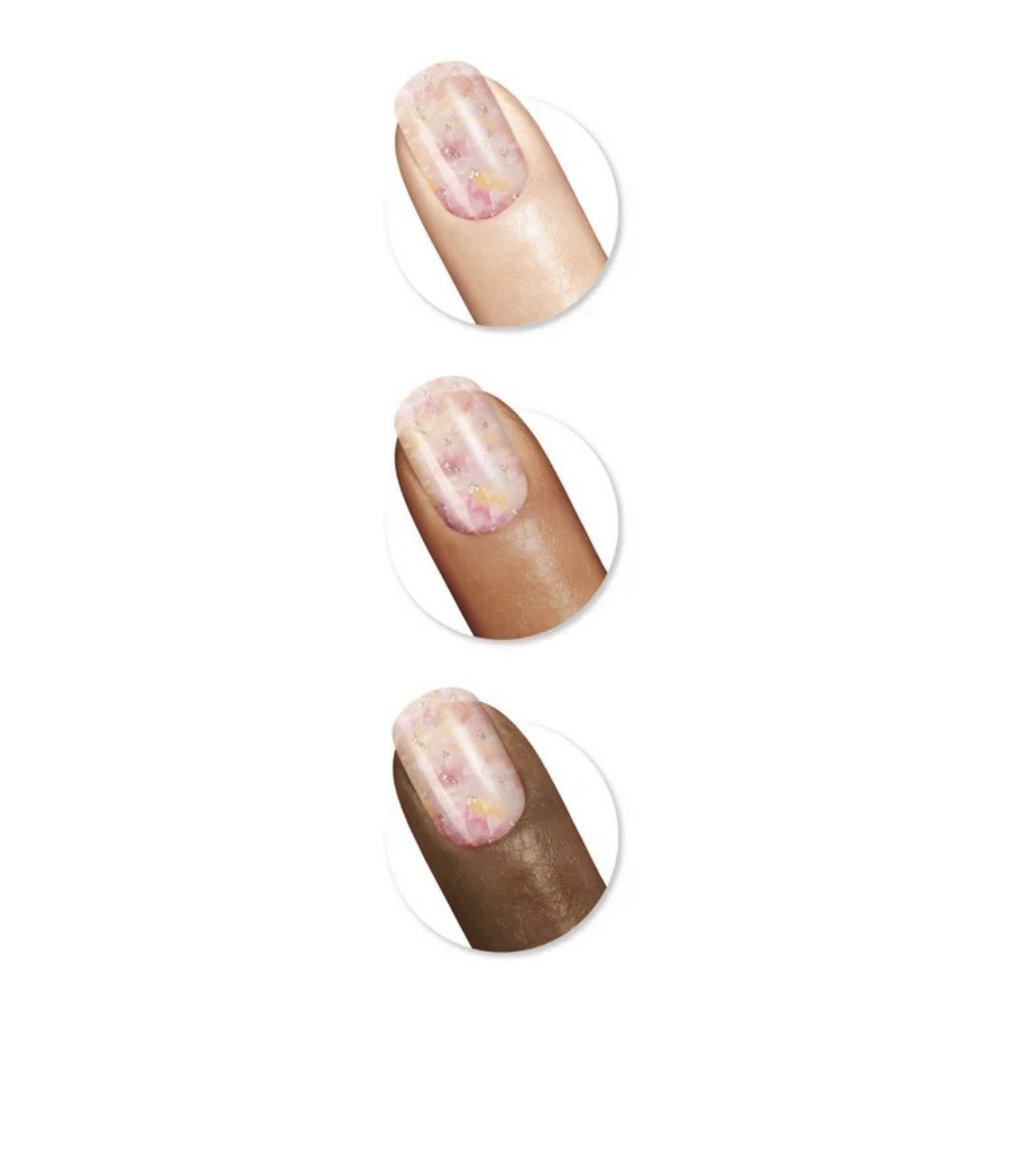 Salon Effects Press-On Nail Strips 32 Count Cosmic Blush Ongles Adhesifs