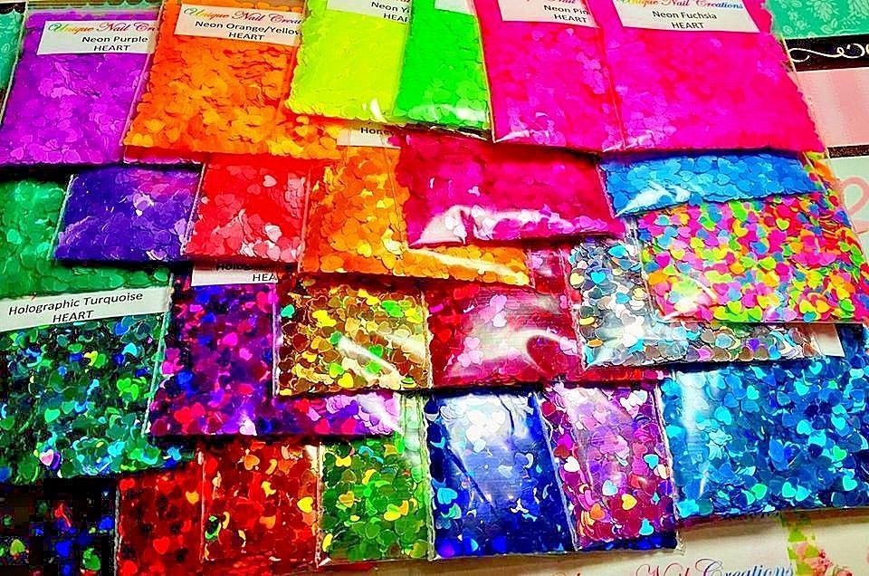 ❤HEART Shape~U Choose Color❤Nail Art•Acrylic•Gel•Body Art•Face•Festival•USA