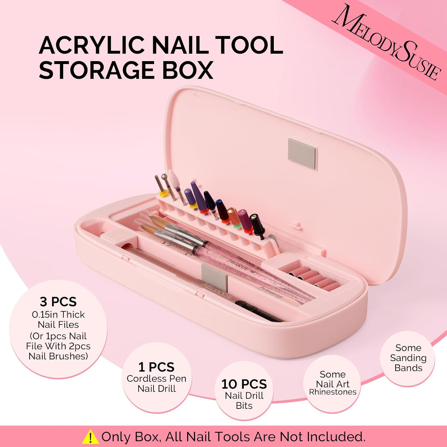 Acrylic Nail Tool Storage Box, Portable Dustproof Stand Displayer Holder Organiz