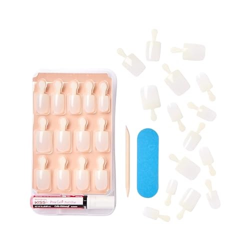 KISS Salon Acrylic Press On Nails DIY Manicure 28 Nails in Natural Styles