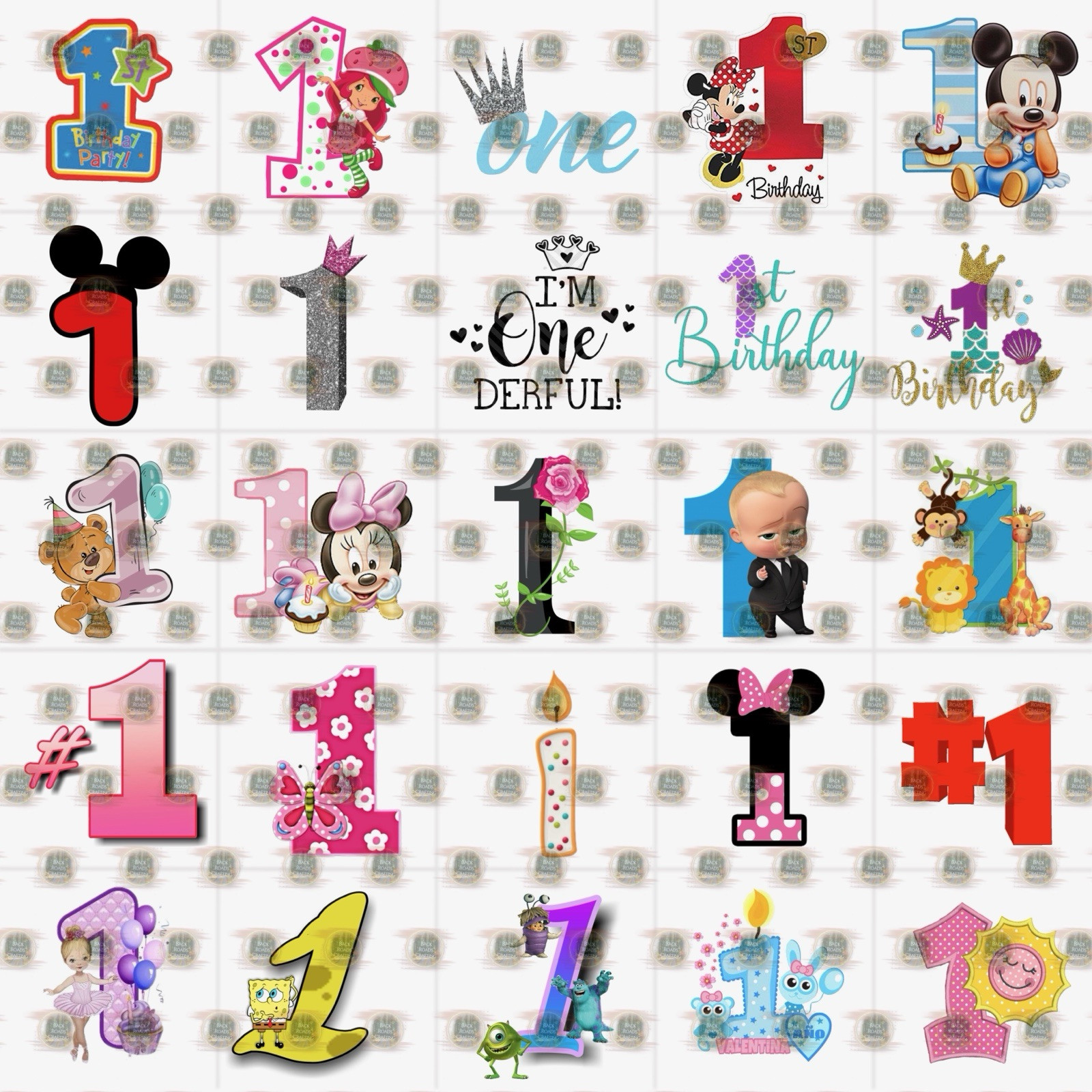 1 First Birthday Waterslide Decals Finger Nail, Instructions (set of 50) JS
