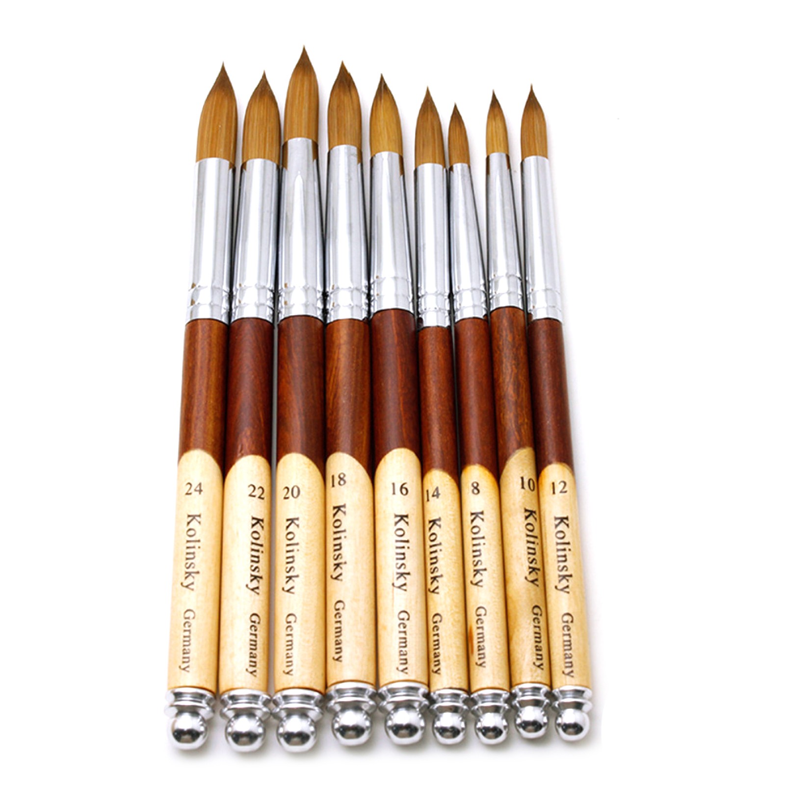 #8-24 Wood Handle Nail Art Brush Draw Polish Painting UV Gel Liner Pen Manicure