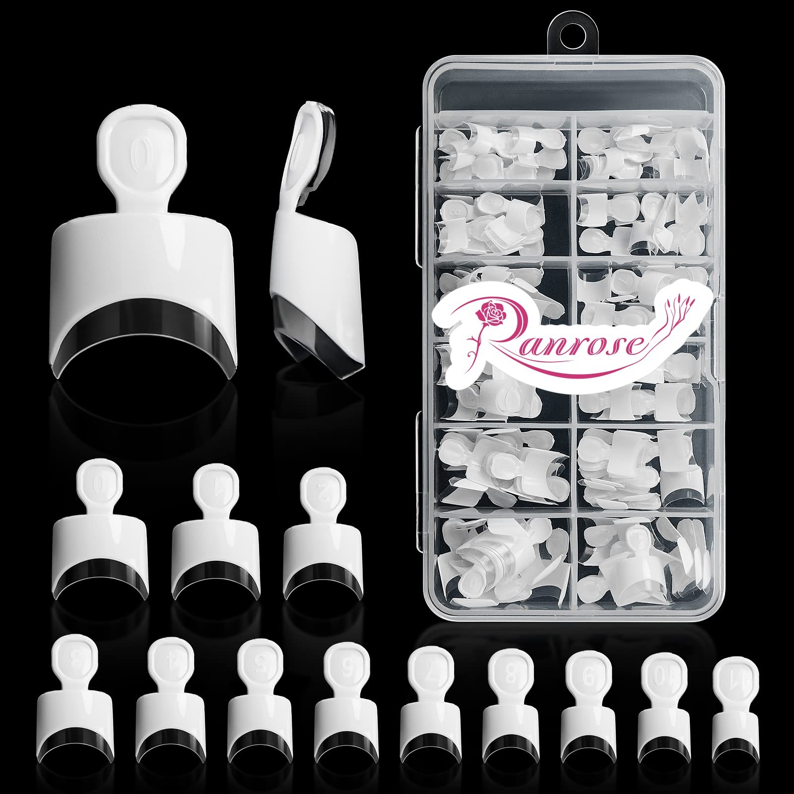 Ranrose French Nail Tips 120PCS 120 Piece Assortment, White Nails