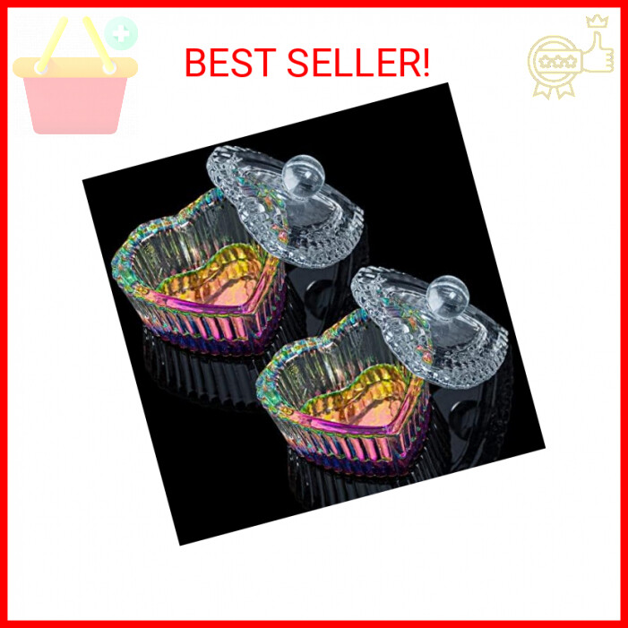 AORAEM 2PCS Nails Tips Art Dappen Dish with Lid Acrylic Liquid Powder Dappen Mon