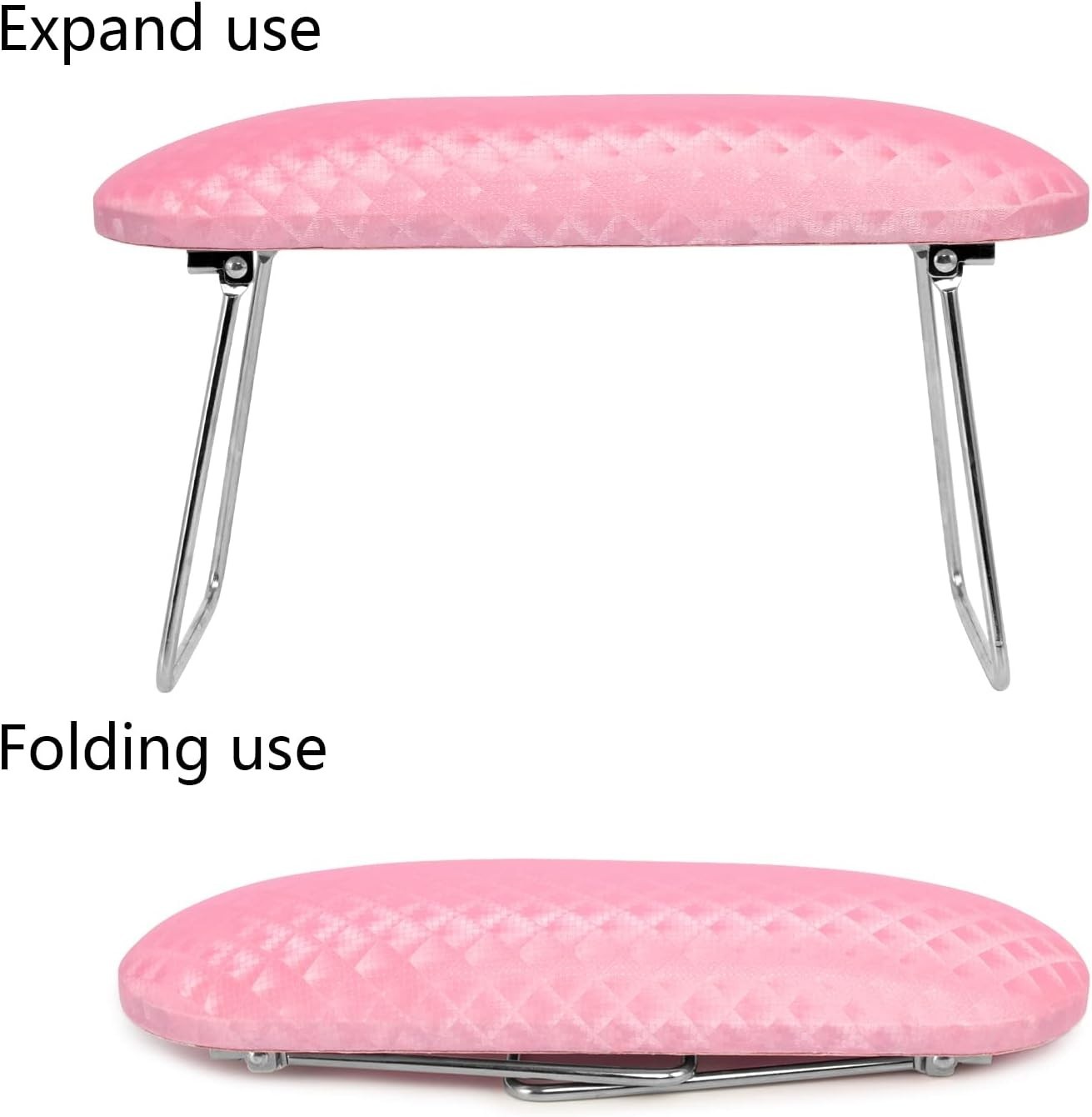 Ergonomic Pink Nail Hand Holder – Microfiber Leather Cushion for Technicians