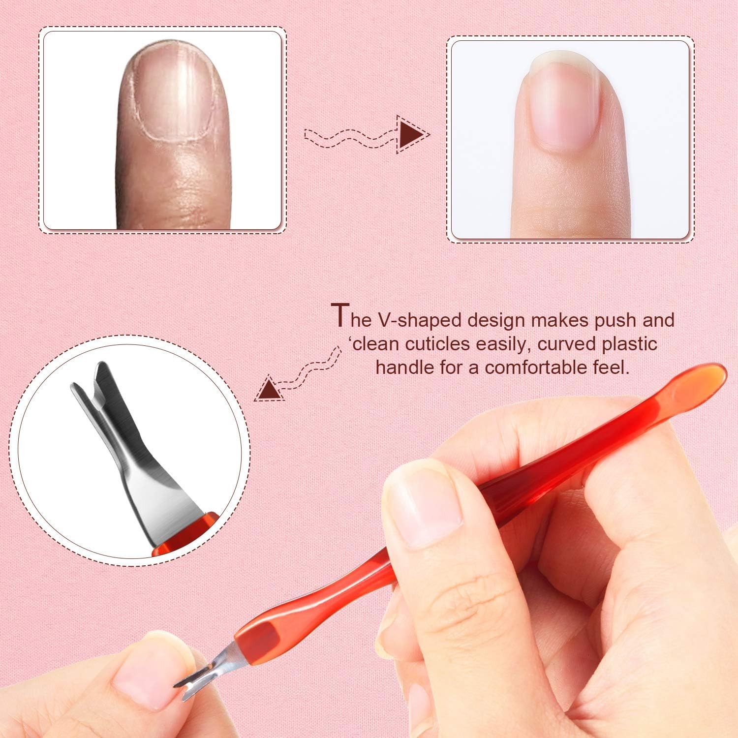 30 Pieces Nail Cuticle Knife Cuticle Trimmer Remover Pusher