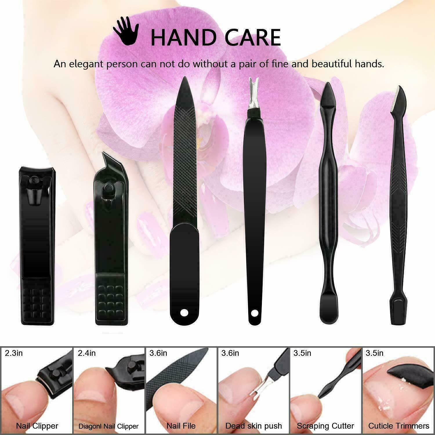 Men Women Manicure Pedicure Set Finger Toe Nail Clippers Scissors Grooming Kit