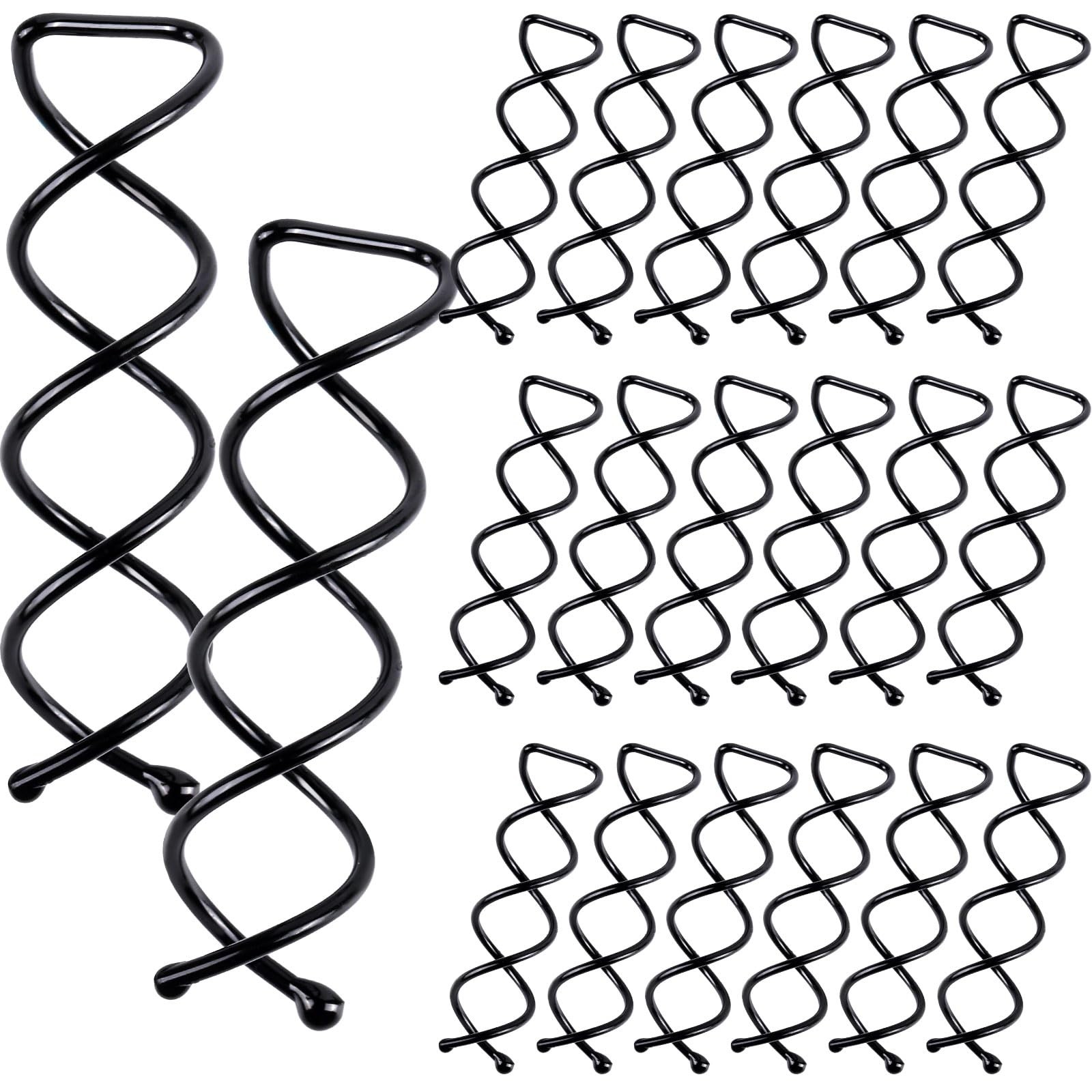 20PCS Spiral Hair Pins, Spin Pins Bobby 1 Count (Pack of 20), Black