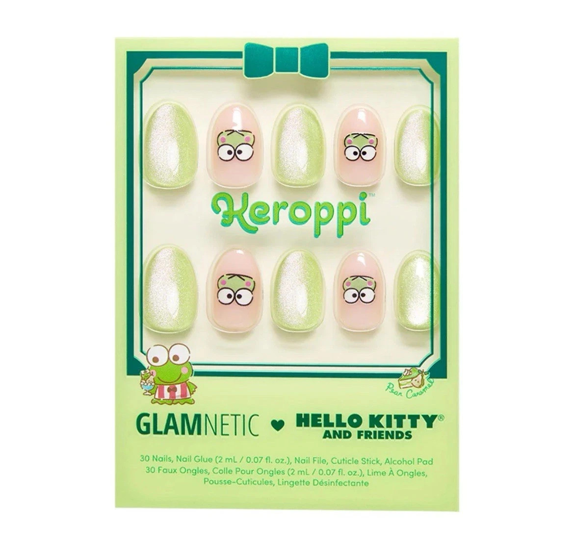 Glamnetic Nails Hello Kitty and Friends, Keroppi with Glue