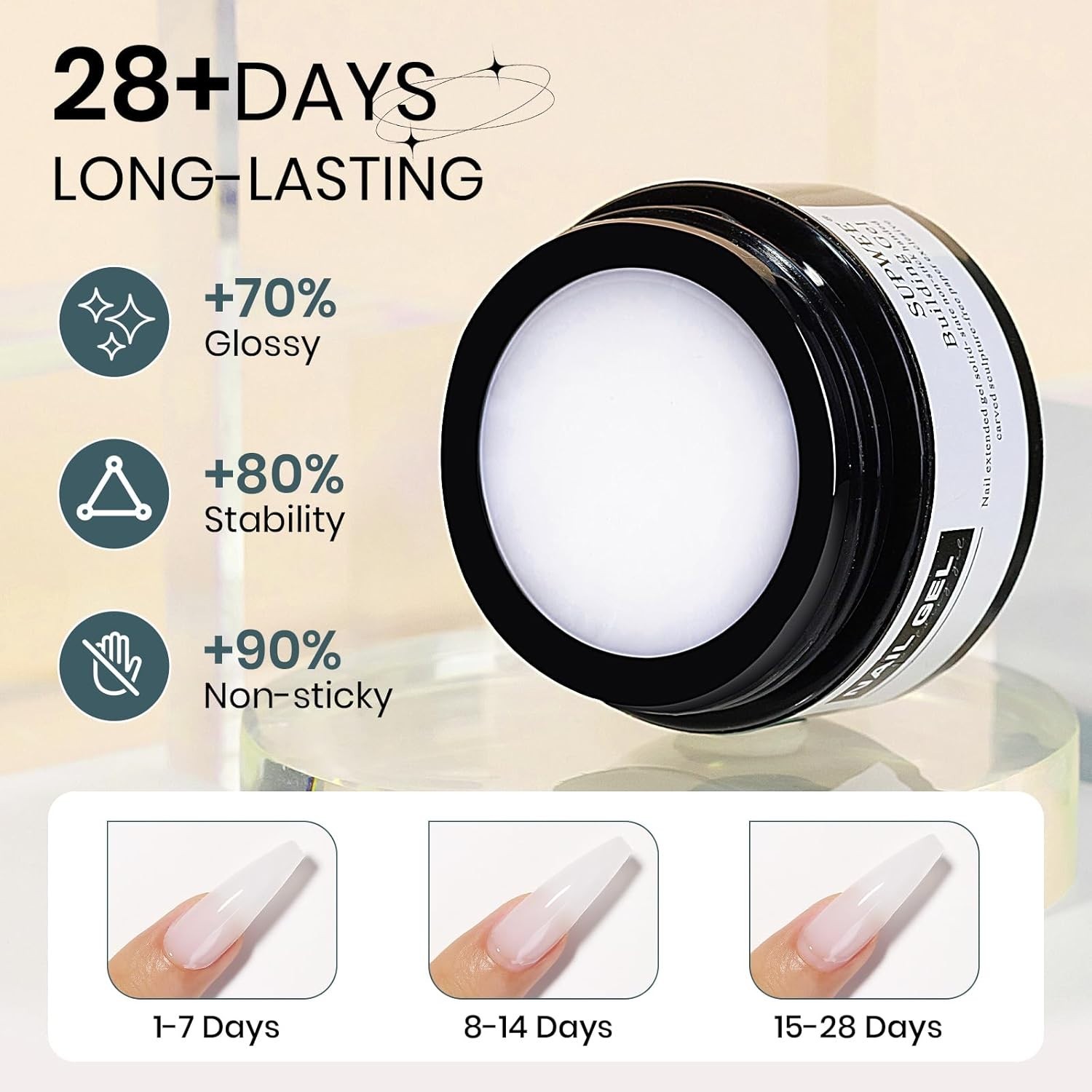 Versatile White 3D Molding Nail Gel with Easy Application for Creative Designs