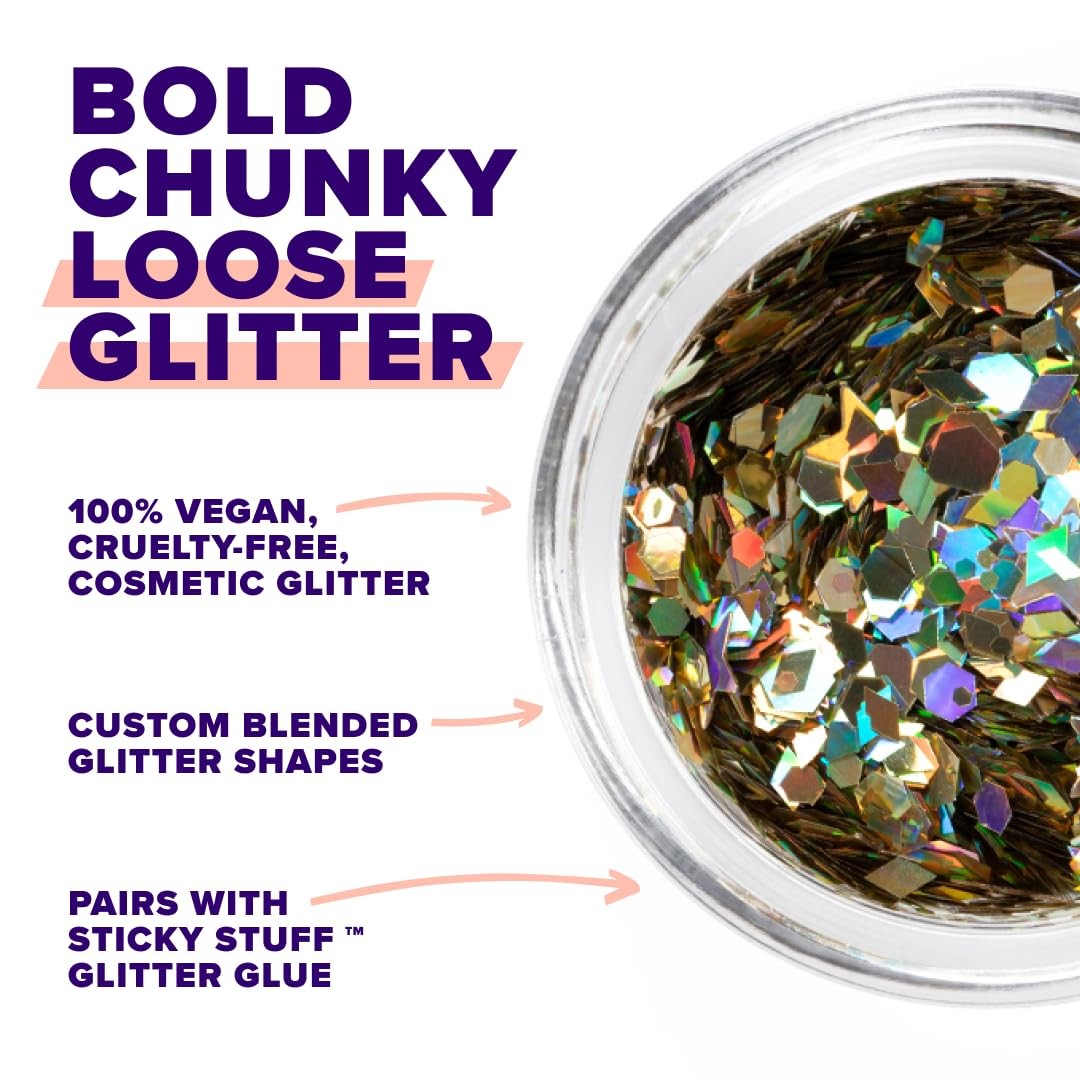 Macro Face & Body Glitter | Cosmetic Grade Large-Particle Loose Glitter | Saf…