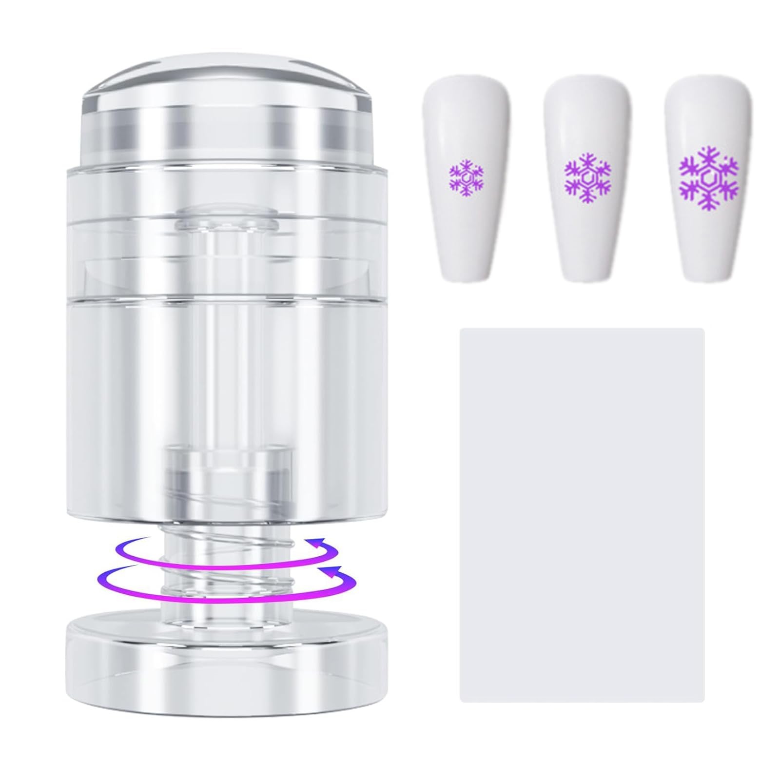 Upgraded Rotatable Nail Stamp Kit, French Tip Nail Art Stamper with Adjustabl…