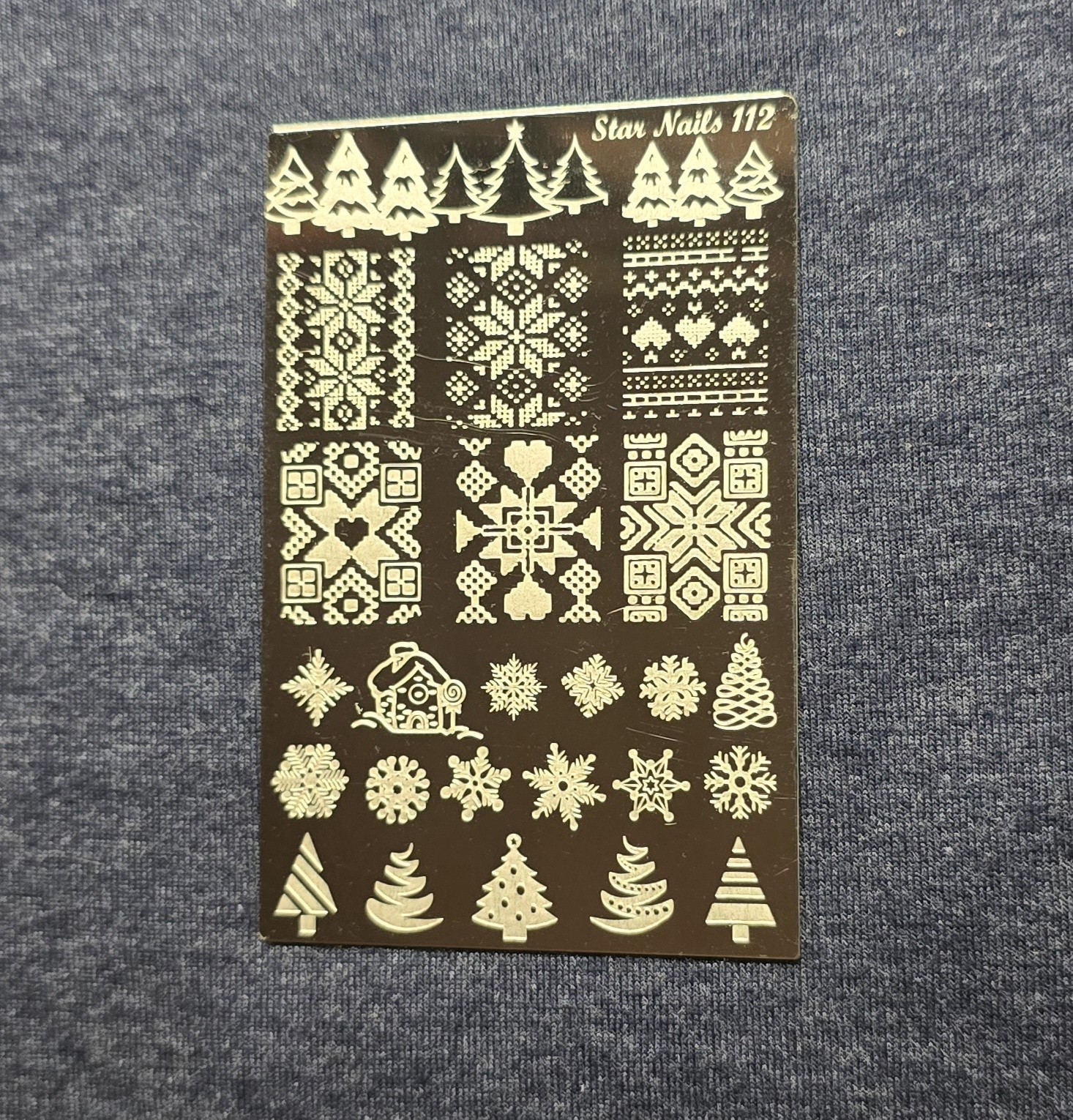 Mundo De Unas MDU Star Nails 112 Christmas Tree Ugly Sweater Nail Stamp Plate