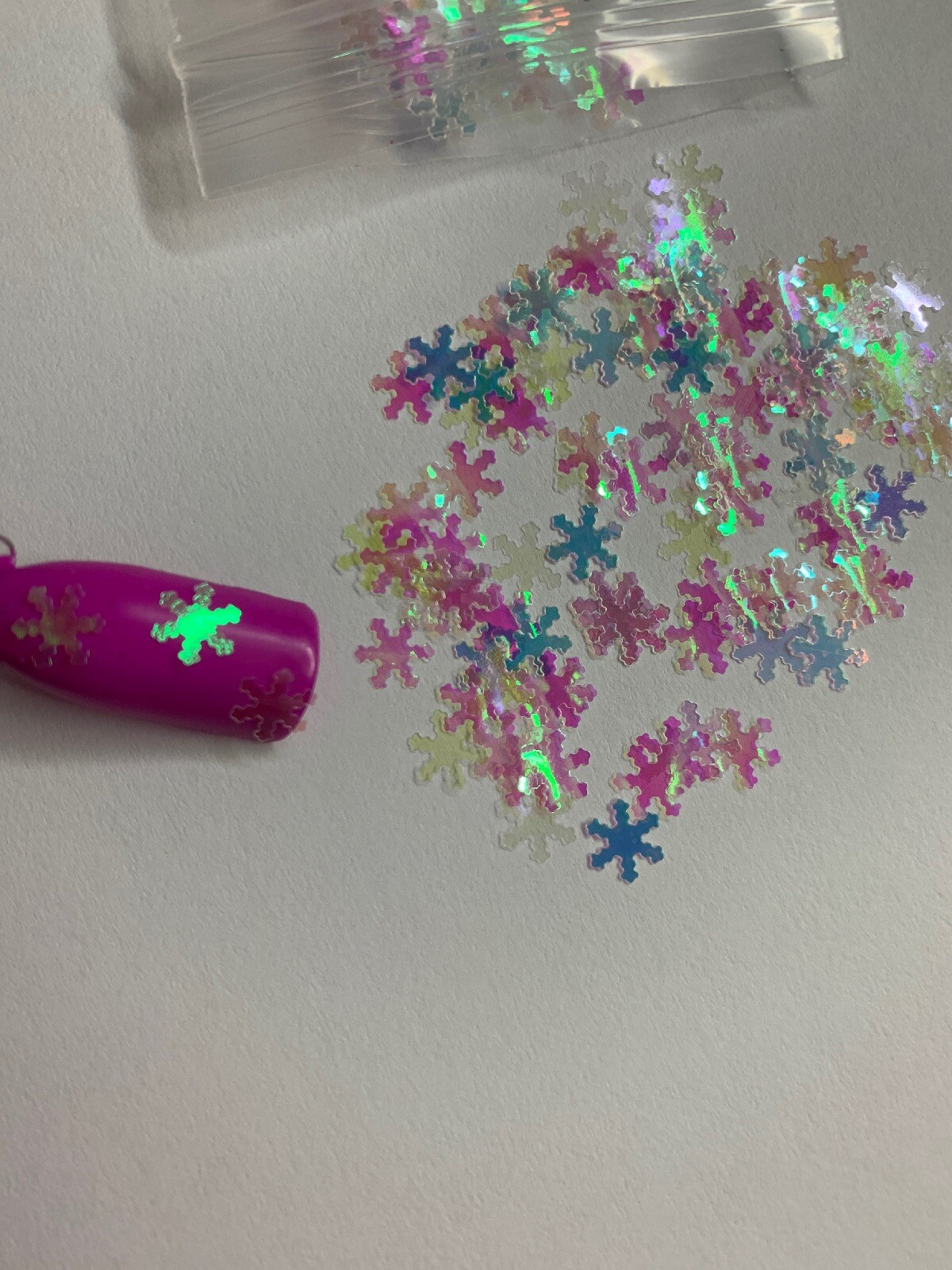 Holographic Iridescent Snowflake Nail Glitter | 1 TSP | Gel Nail Art & Acrylic