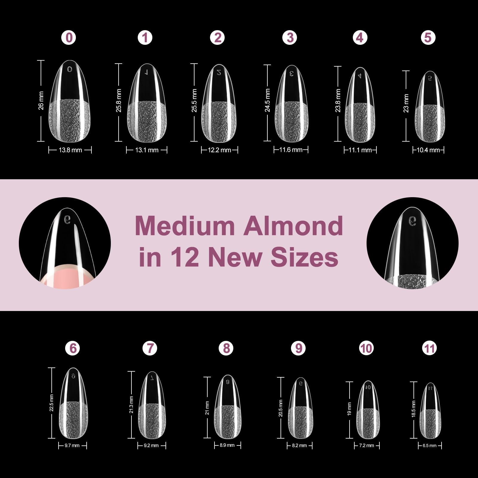 Medium Almond Gel Nail Tips Kit, 360Pcs Pre Etched Clear gel x Fake Nails, Fu…