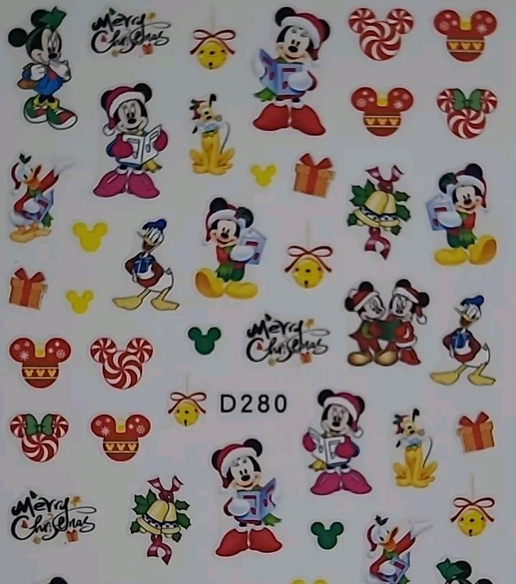 Disney, Mickey Mouse, Mickey Ears, Christmas Holiday, Nail Art Stickers