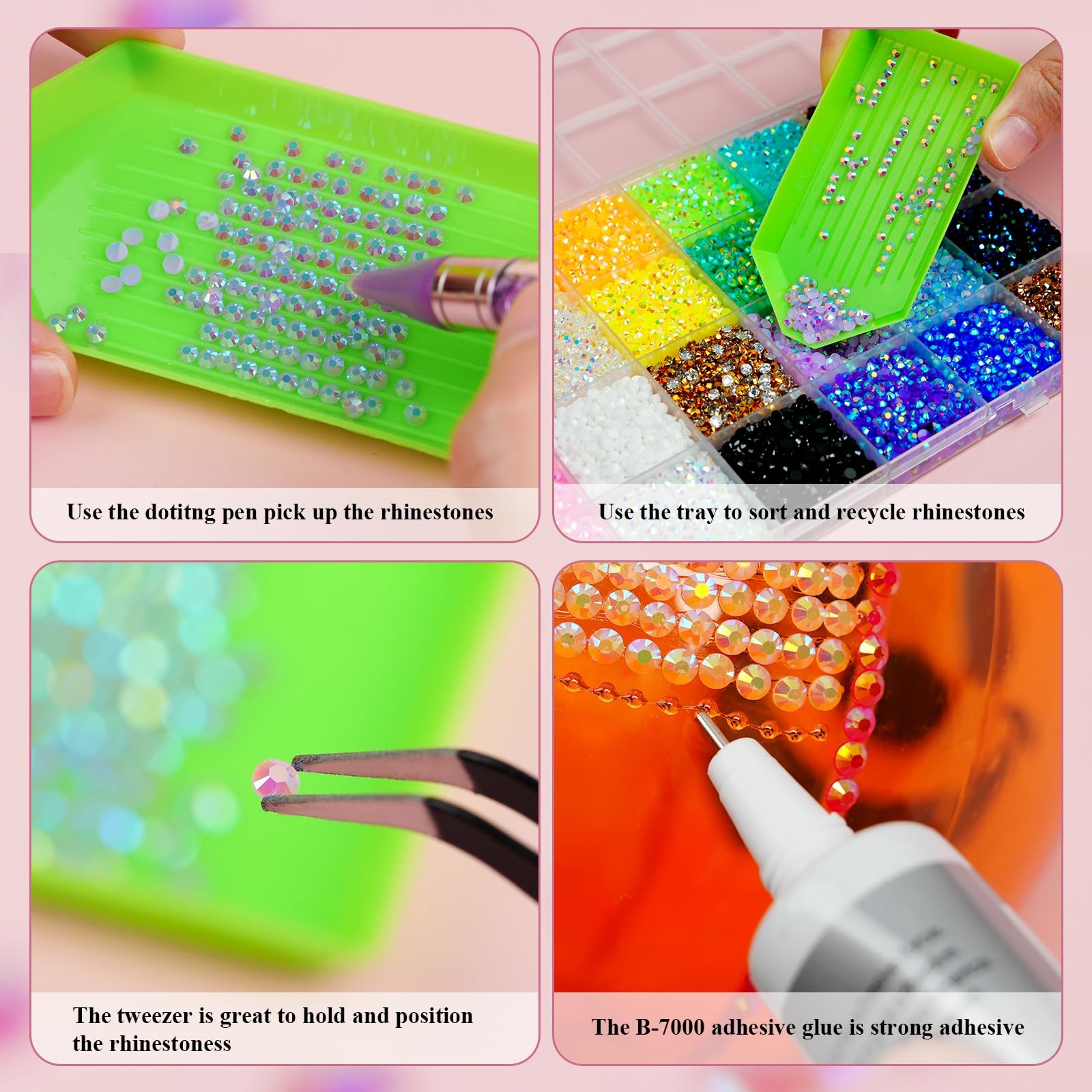 30000Pcs Resin Jelly Rhinestones for Bedazzling, EARLMONI Flatback Gems Bedaz…