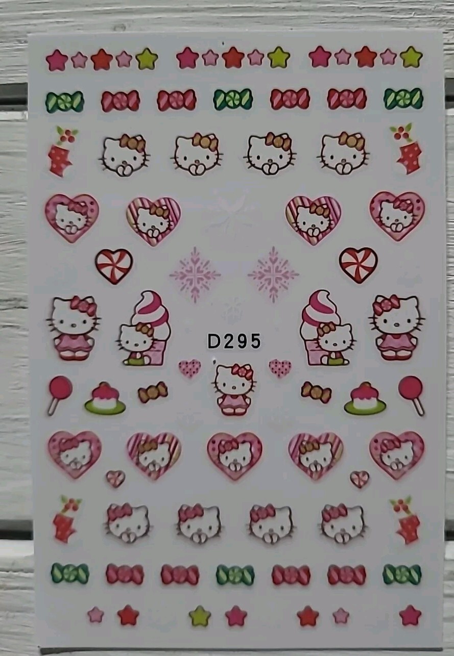 Hello Kitty fun candy and hearts nail art stickers