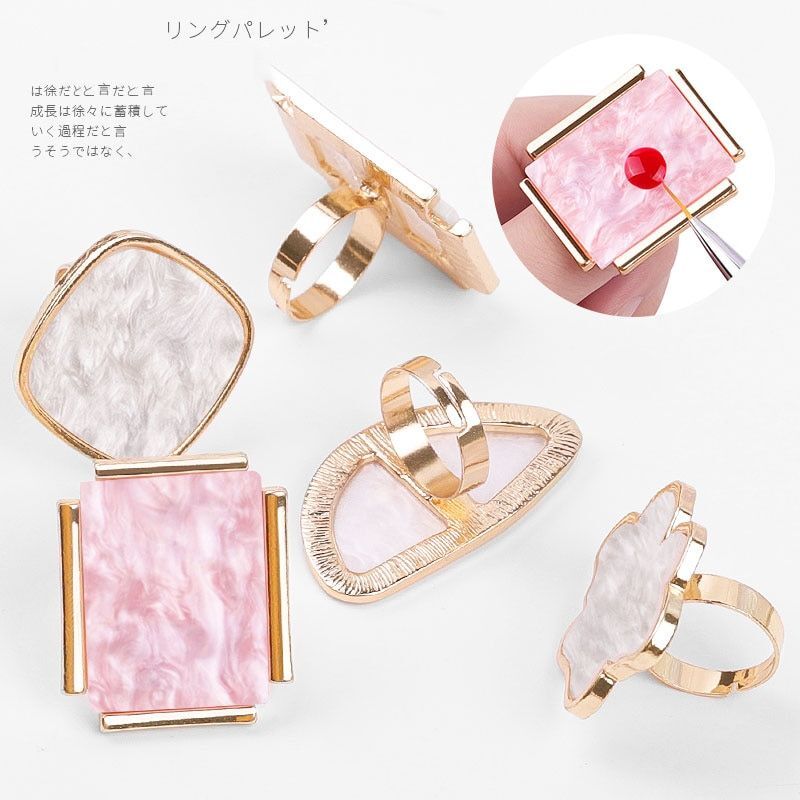 White/Pink Nail Art Ring Palette-Mixing Acrylic UV Gel Polish Painting Board 1pc