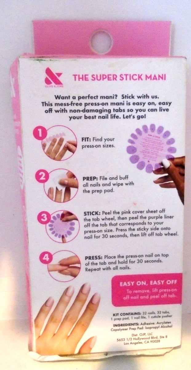 Olive & June Effects Super Stick Mani Press On Nails Extra Short Cloud Chrome