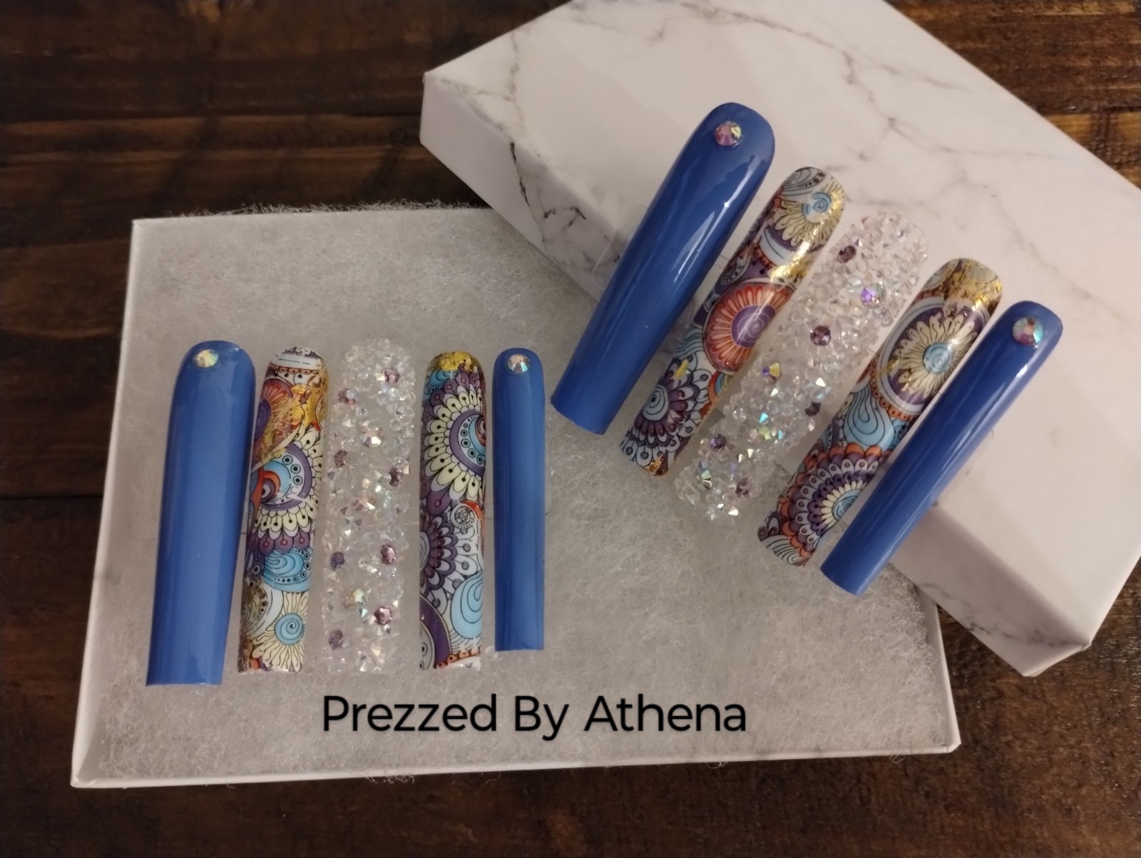 Luxury Handmade Press-On Nails I Reusable I Lavender Cute I Square Shape l 3XL