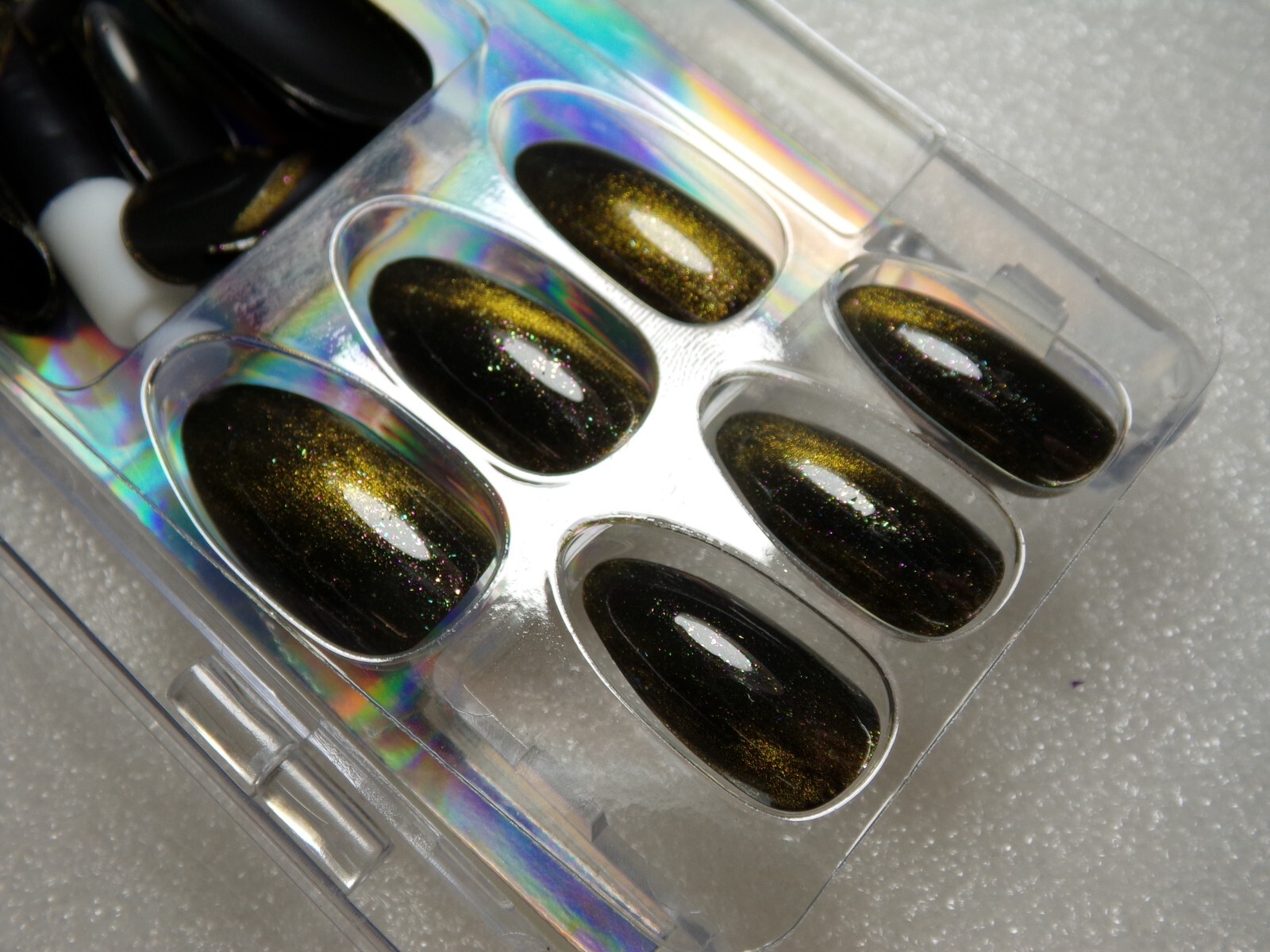 Claire’s Nails Black & Gold Magnetic Polish Medium French Stiletto