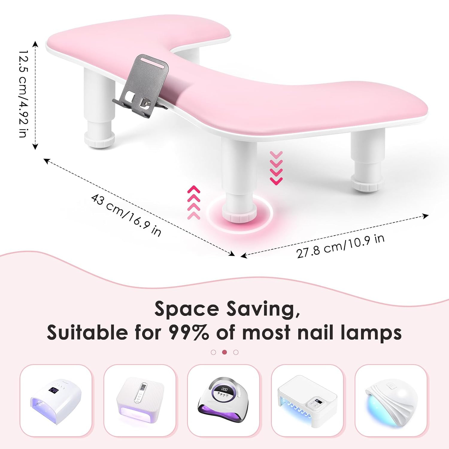 Arm Rest for Nails Tech: Adjustable Height U Shaped Nail Hand Rest Stand PU Leat