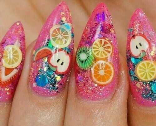 1000 Fimo fruit slice nail art 3D polymer clay milkbath fimos uñas de frutas