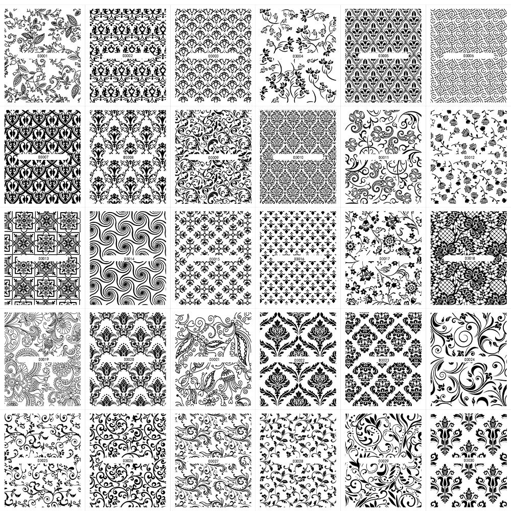 30Pcs Set Nail Art Sticker Decal Flower Lace Slider Manicure